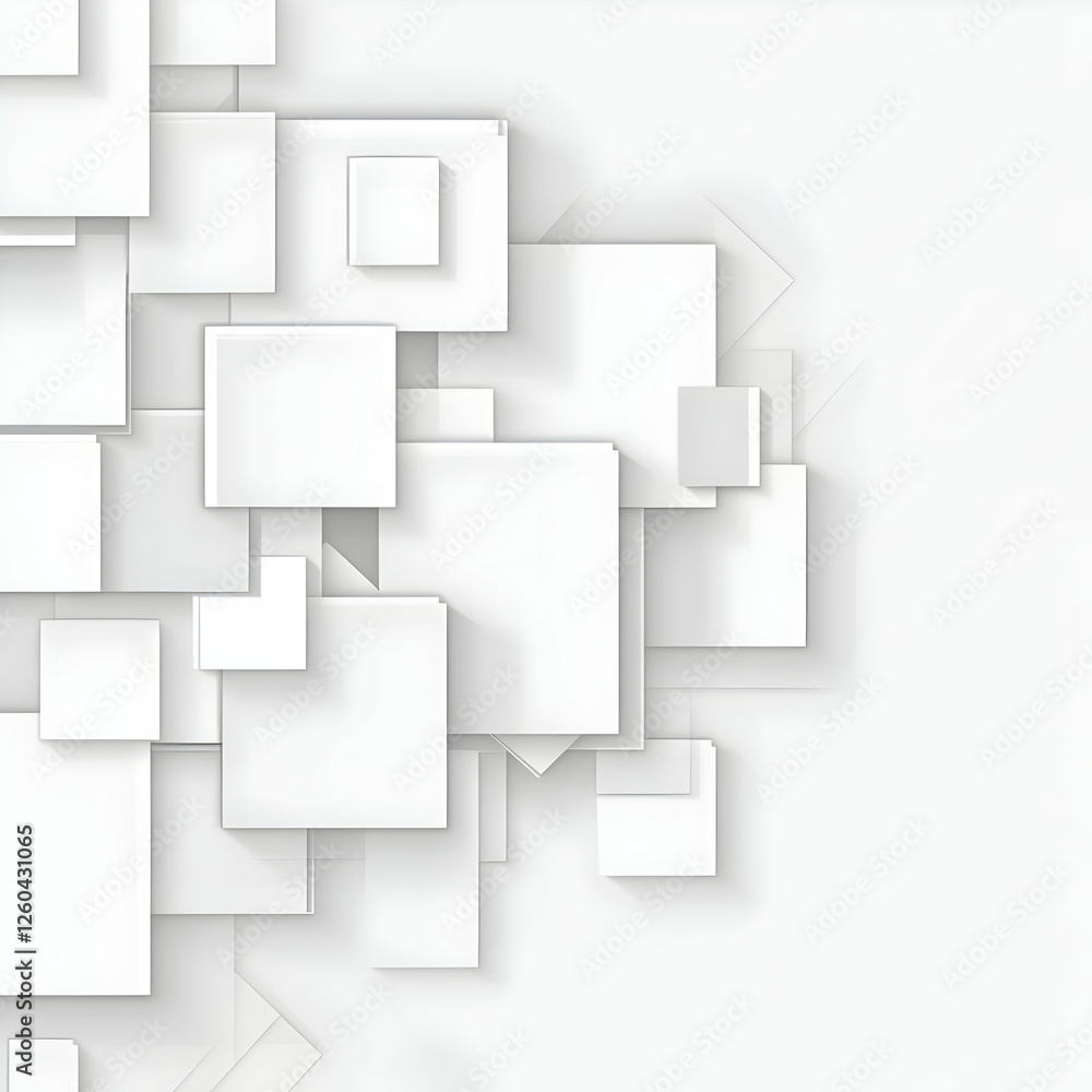 Abstract white background with squares and geometric shapes Abstract white background with squares and geometric shapes