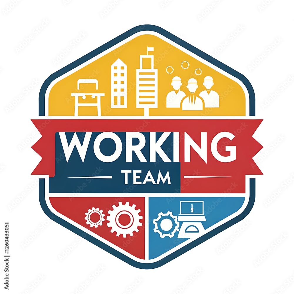 Professional Working Team Emblem for Business Success and Collaboration Professional Working Team Emblem for Business Success and Collaboration