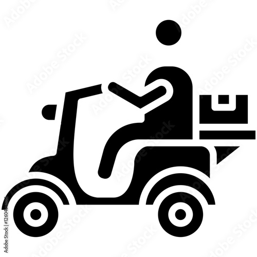 Delivery On Bike Icon