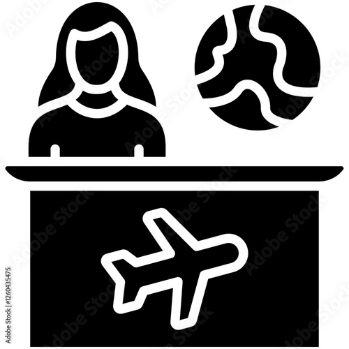 Travel Agent Female Icon