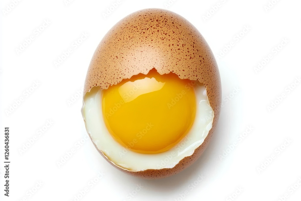 Perfectly Cooked Fried Egg, Isolated on White Background, Top View, Delicious Breakfast Perfectly Cooked Fried Egg, Isolated on White Background, Top View, Delicious Breakfast