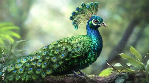 Wallpaper Mural The Java Green Peacock is a beautiful bird from Java, Indonesia. It has bright green and blue feathers that make it stand out. Torontodigital.ca