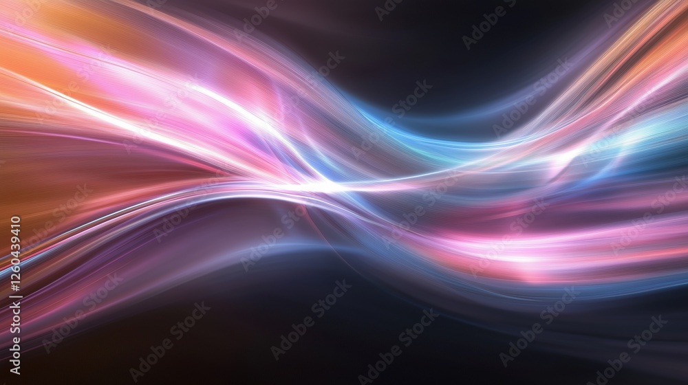 Abstract Light Waves: An ethereal swirl of luminous pink, blue, and orange light waves creates a mesmerizing abstract artwork, perfect for backgrounds or design elements. Abstract Light Waves: An ethereal swirl of luminous pink, blue, and orange light waves creates a mesmerizing abstract artwork, perfect for backgrounds or design elements.