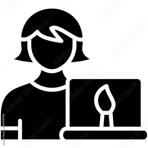 Web Designer Female Icon