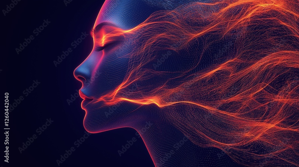 Cybernetic Female Face with Abstract Neural Network – Sci-Fi & AI Concept Design Cybernetic Female Face with Abstract Neural Network – Sci-Fi & AI Concept Design