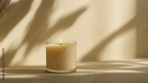 Mockup of a customizable scented candle with minimalist packaging design  photo