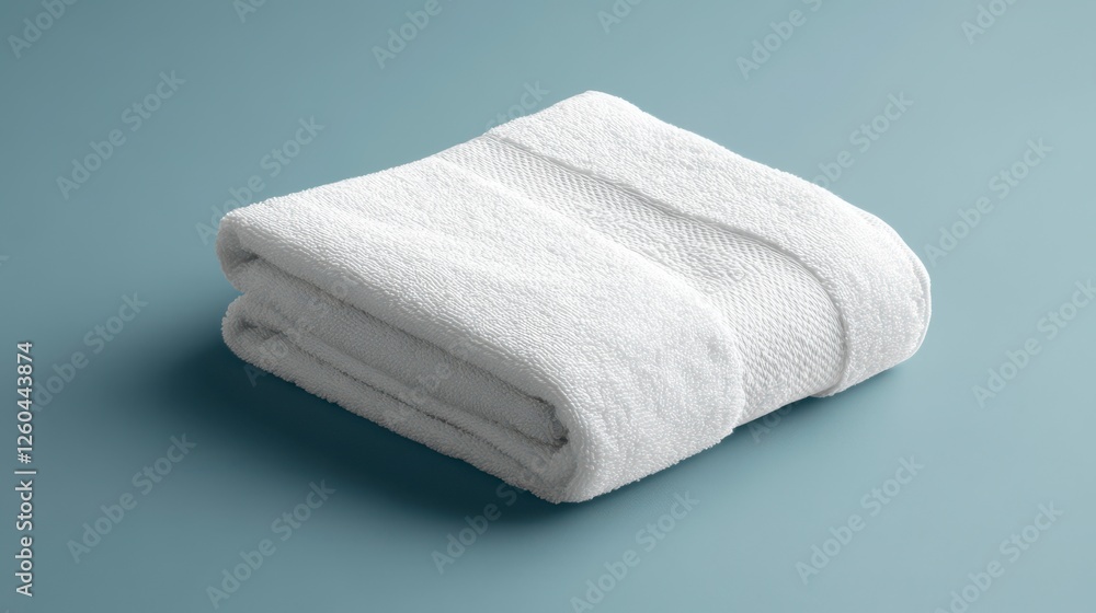 A mockup of a folded towel for spa or hotel branding 