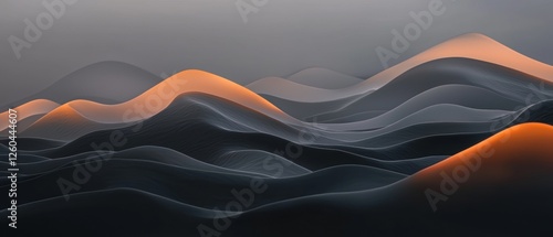 Abstract digital art piece that appears to be a landscape of mountains. photo