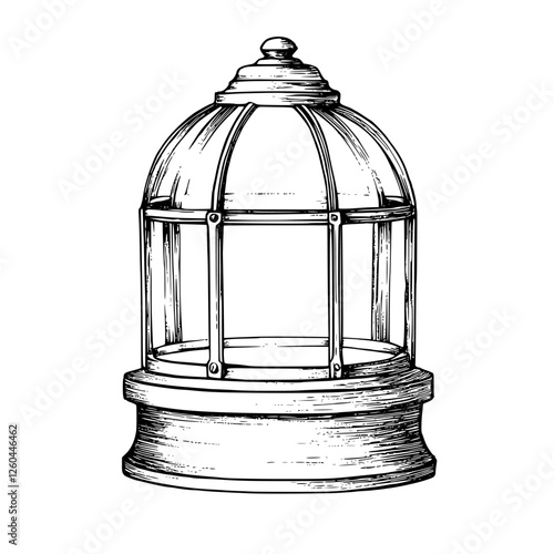 Decorative glass dome used for display of objects in home or gallery settings