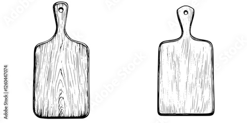 Wooden cutting boards displayed in a kitchen with natural textures and designs