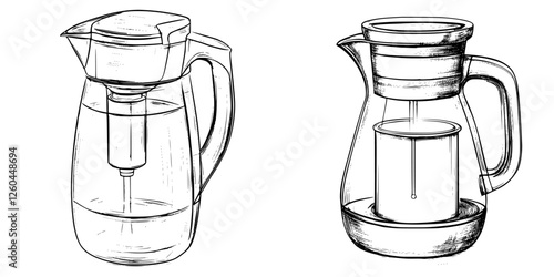 Glass water pitcher designs showcasing modern simplicity with a focus on utility and elegance in kitchenware