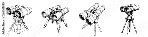 Different designs of binoculars showcasing various styles and features for outdoor observation and nature watching