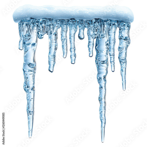 Wallpaper Mural white hanging icicles frame border isolated on transparent background Torontodigital.ca