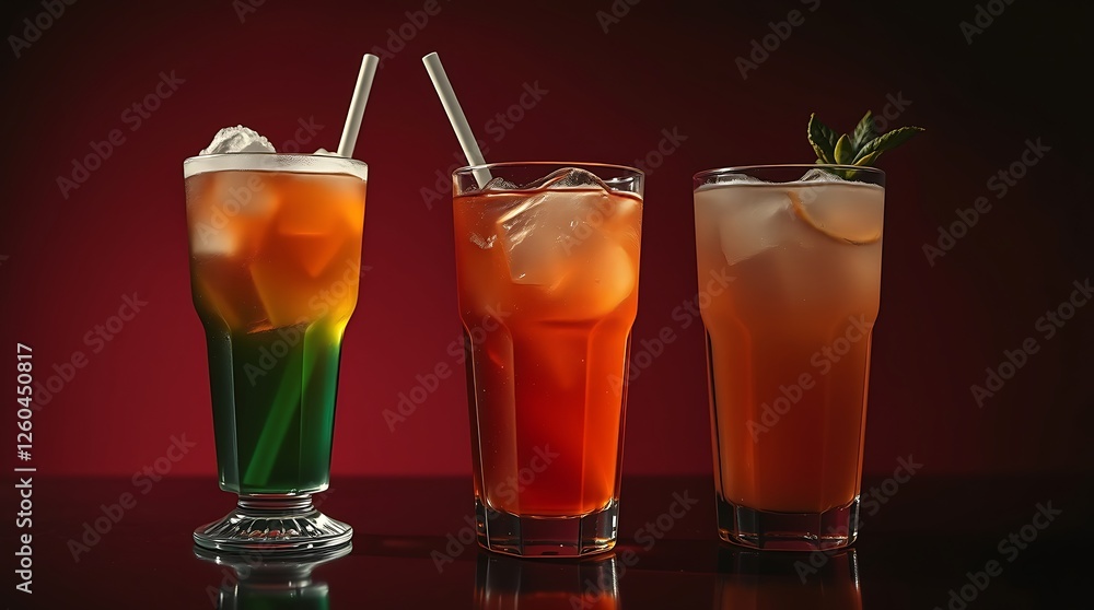 custom made wallpaper toronto digitalGroup of three soft drinks in various glasses with garnish