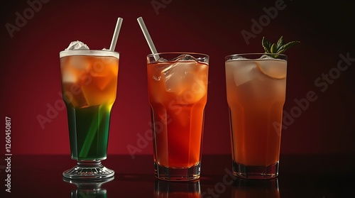 Wallpaper Mural Group of three soft drinks in various glasses with garnish Torontodigital.ca