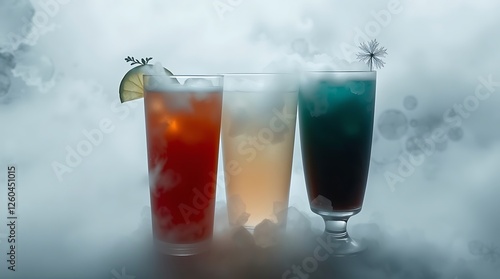 Wallpaper Mural Group of three soft drinks in various glasses with garnish Torontodigital.ca
