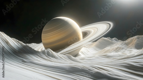 Planet Saturn on white background, space exploration concept 16:9 - Image #2 @fme39856