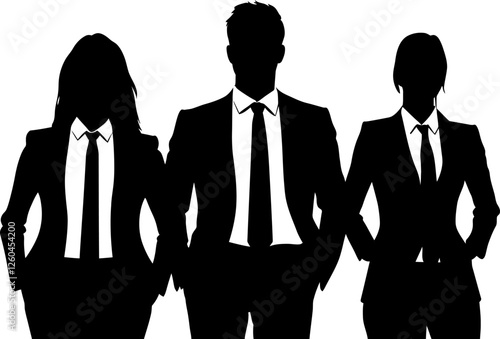 Business people silhouette icon in black color. Vector design.