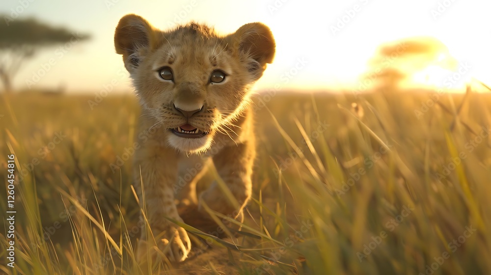 Obraz premium A savanna is a grassy plain with scattered trees, typically found in tropical or subtropical regions. It’s home to diverse wildlife like lions, elephants, and zebras. Savannas have a warm climate and 
