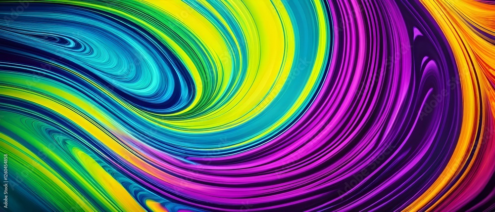 Obraz premium dynamic swirl pattern with vivid and contrasting psychedelic colors