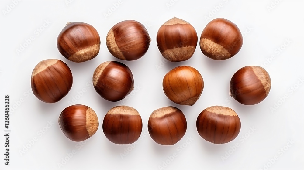 Top View Hazelnuts White Background Top View Hazelnuts White Background