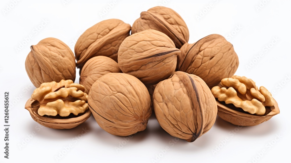 Fresh Walnuts Isolated on White Background Fresh Walnuts Isolated on White Background