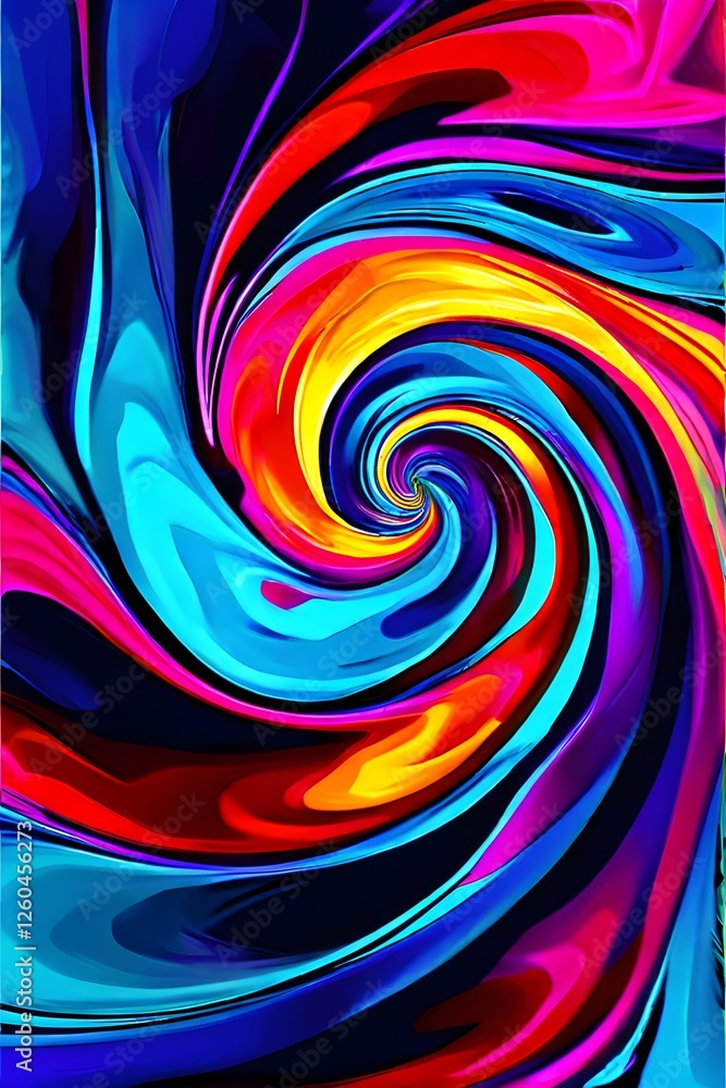Fototapeta premium dynamic swirl pattern with vivid and contrasting psychedelic colors