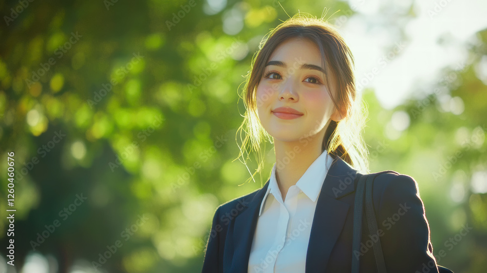 ビジネススーツを着た若い女性