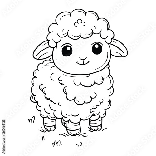Hand drawing style of sheep vector. It is suitable for farm animal icon, sign or symbol.