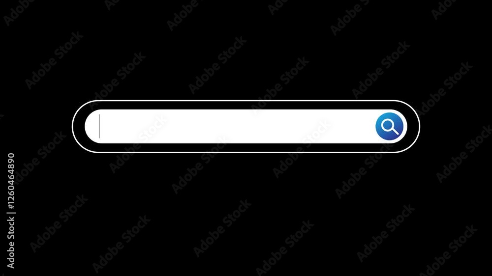 Search engine bar query, search tool magnify Animation Isolated on black background Search engine bar query, search tool magnify Animation Isolated on black background