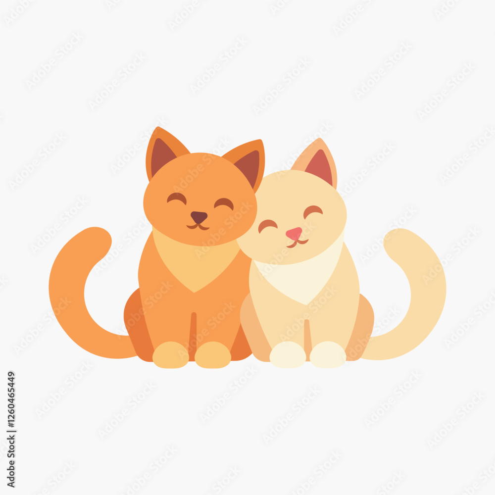 Fototapeta premium Two cats loving each other