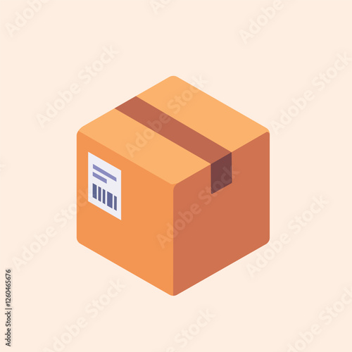 3d box package floating in the air