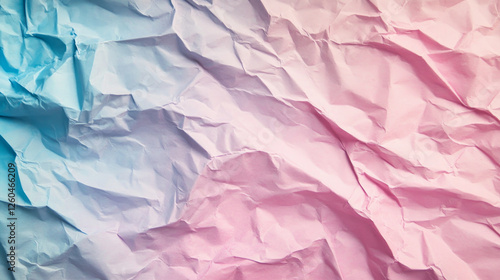 Wallpaper Mural This abstract crumpled paper texture in pastel pink and blue creates a gentle artistic background. AI generative Torontodigital.ca