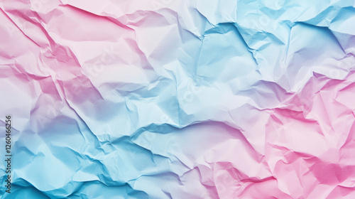 With its soft pastel tones and crumpled texture, this pink and blue paper background adds an artistic touch. AI generative photo