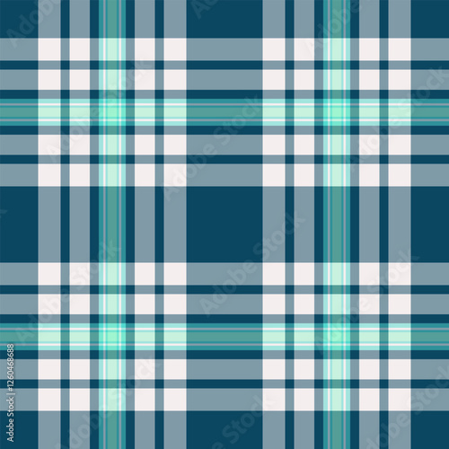 Group tartan background texture, close-up pattern plaid fabric. Worldwide check vector seamless textile in pastel and cyan colors.