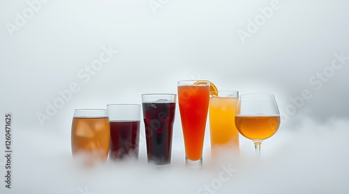 Still life with different alcoholic drinks