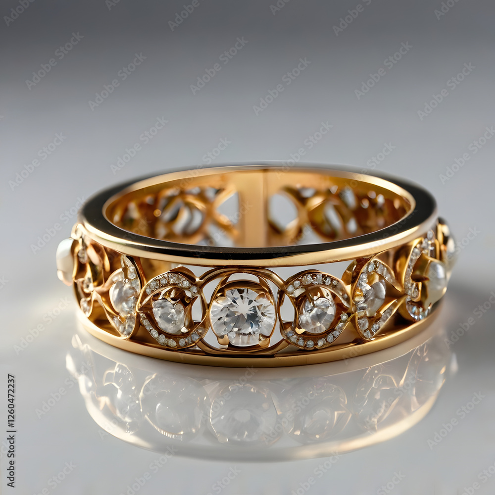 Rose Gold Diamond Bracelet: A stunning rose gold bracelet adorned with sparkling diamonds and pearls, showcasing intricate craftsmanship and luxurious elegance. Rose Gold Diamond Bracelet: A stunning rose gold bracelet adorned with sparkling diamonds and pearls, showcasing intricate craftsmanship and luxurious elegance.