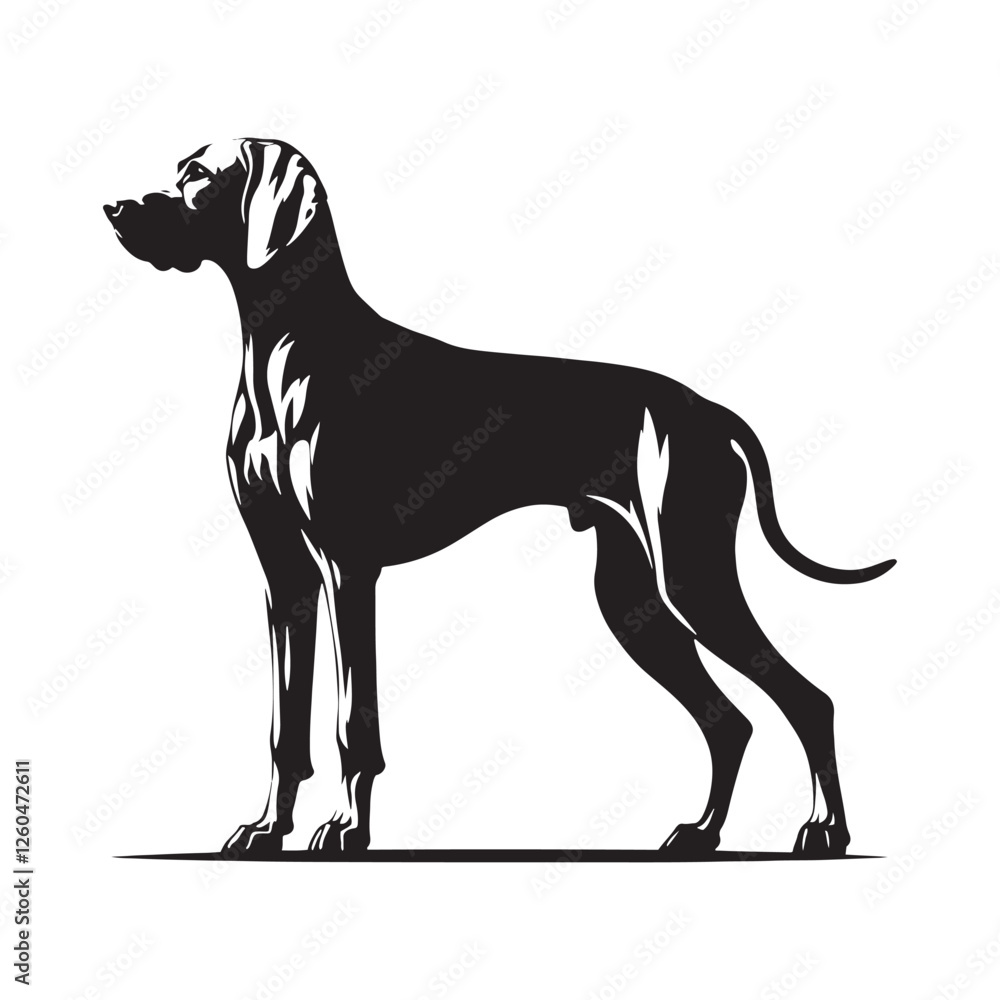 Obraz premium Well-defined Vizsla silhouette with a sharp and agile appearance - Vizsla illustration - minimal Vizsla vector - dog silhouette 