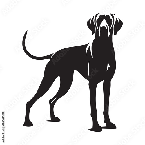 Striking Vizsla silhouette highlighting grace and agility - Vizsla illustration - minimal Vizsla vector - dog silhouette
