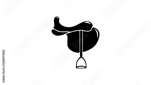 Horse saddle symbol, black isolated silhouette