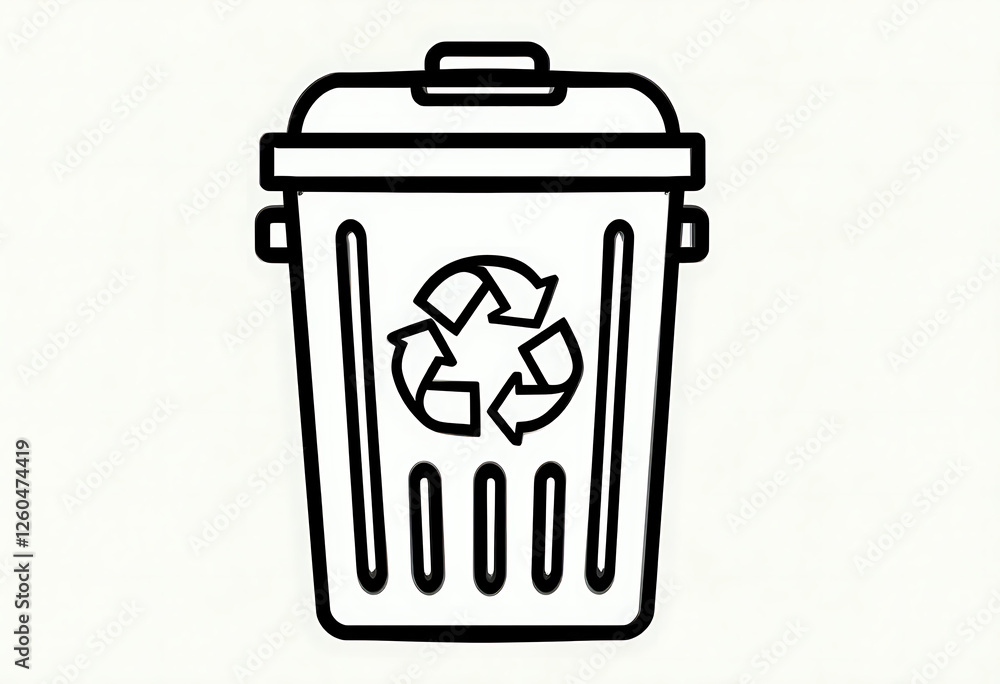 Recycling Bin Icon with Recycle Symbol Recycling Bin Icon with Recycle Symbol