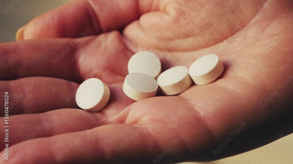 Close-up of a hand holding capsules. Herbal medicine pills. High quality 4k footage Close-up of a hand holding capsules. Herbal medicine pills. High quality 4k footage