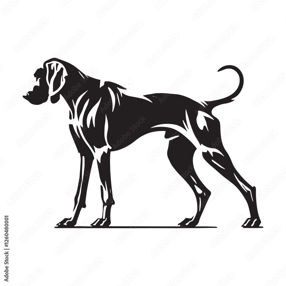 Fototapeta premium Precision-crafted Weimaraner silhouette for stylish graphics - Weimaraner illustration - minimal Weimaraner vector - dog silhouette 