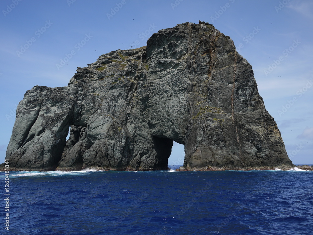 Fototapeta premium 小笠原の穴の開いた巨大な岩