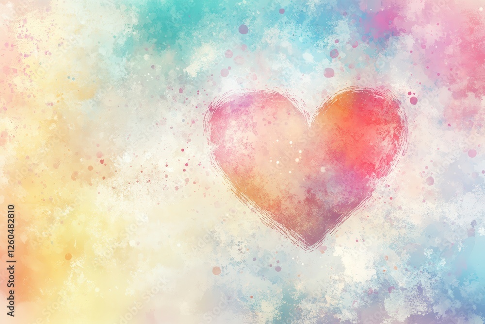 Pastel Watercolor Heart Abstract Painting Pastel Watercolor Heart Abstract Painting