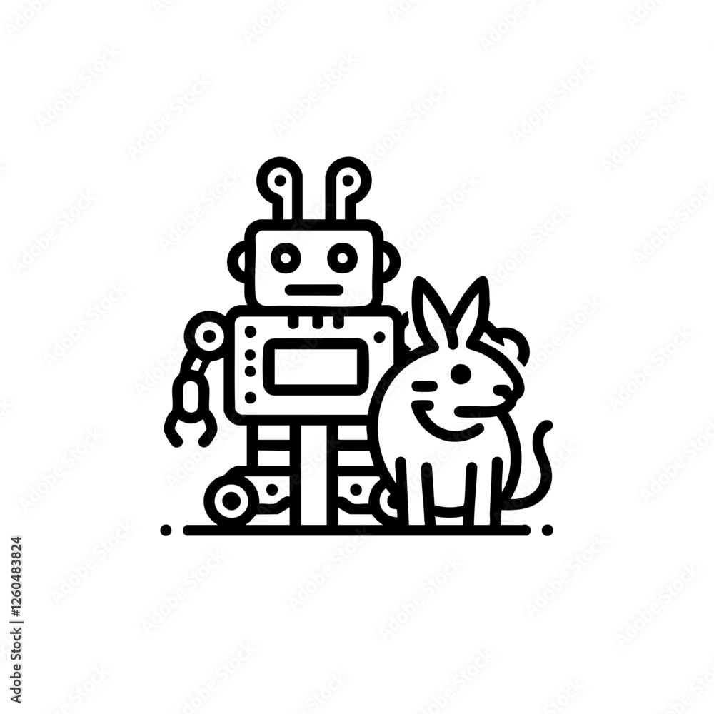 Futuristic animal robot vector illustration with a sleek and modern design. Perfect for sci-fi projects, branding, merchandise, and digital art. Futuristic animal robot vector illustration with a sleek and modern design. Perfect for sci-fi projects, branding, merchandise, and digital art.