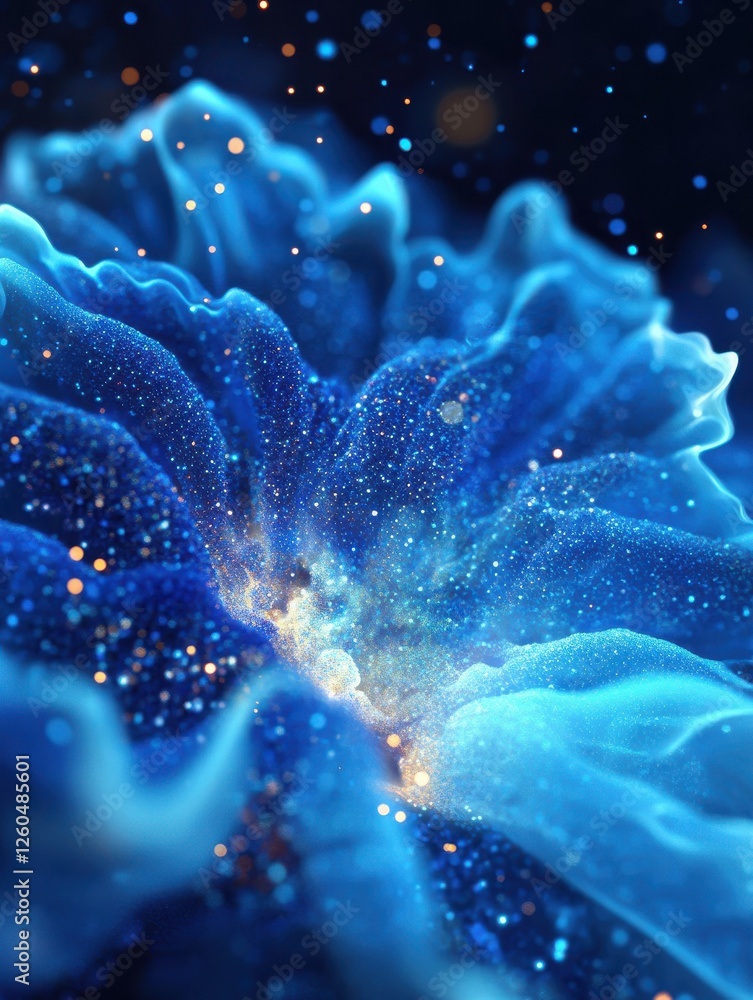 Obraz premium Captivating abstract blue sparkling particle background for creative design.