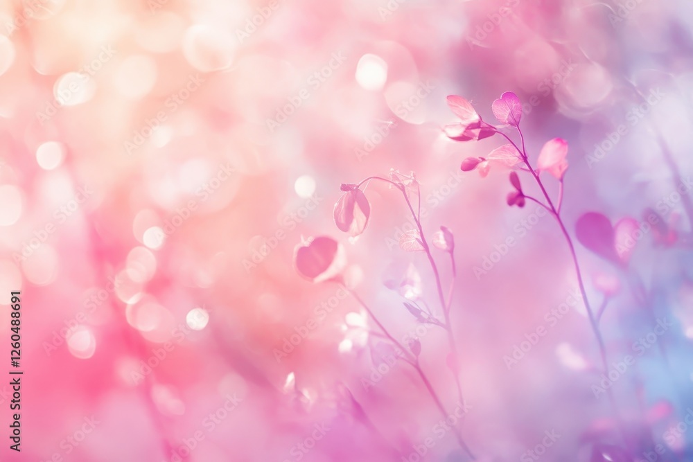 Obraz premium Soft Pink and Purple Flowers in a Dreamy Blurred Background