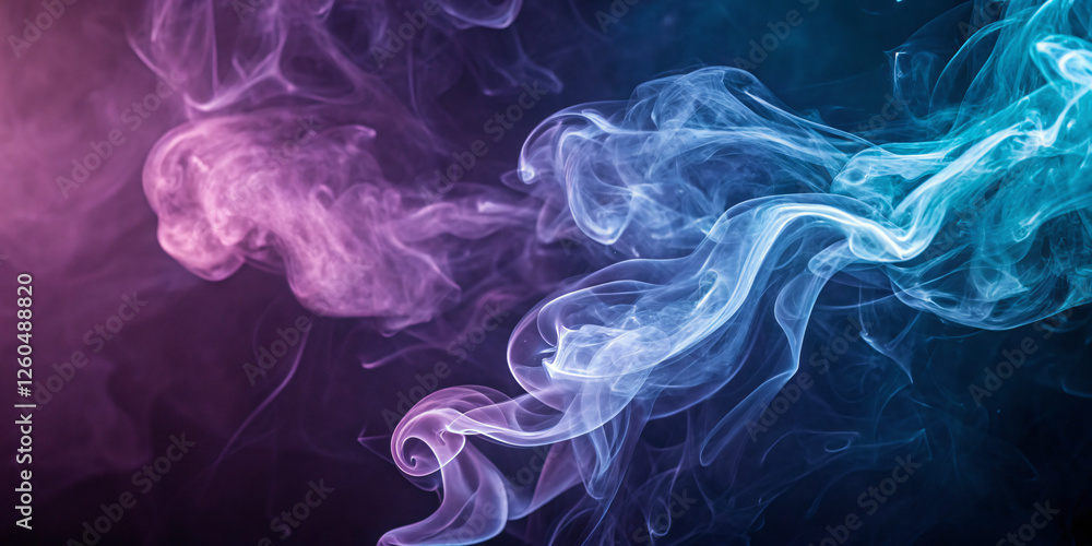 Ethereal abstract smoke swirling with gradient hues of purple and blue, creating a mystical and dreamy background Ethereal abstract smoke swirling with gradient hues of purple and blue, creating a mystical and dreamy background