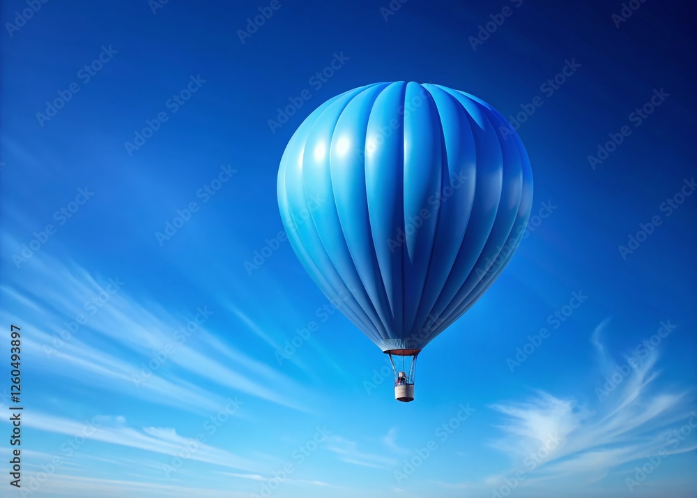 Macro Blue Balloon in a Vast Sky: Heavenly Serenity Stock Photo Macro Blue Balloon in a Vast Sky: Heavenly Serenity Stock Photo